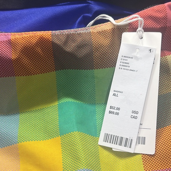 NWT! BAGGU x UO Medium Crescent Bag in Madras 🧡💛💚 - Picture 4 of 4